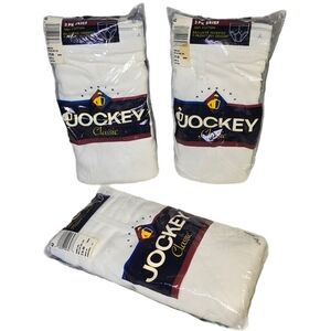 Vtg '97 Jockey Classic 3 Pack Briefs Mens Sz 42 Y Front Fly Cotton White 3 *Read